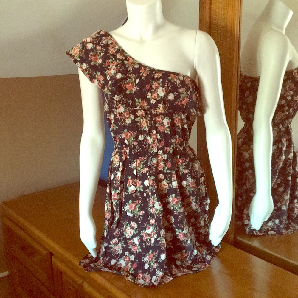 Floral One-Shoulder Dress